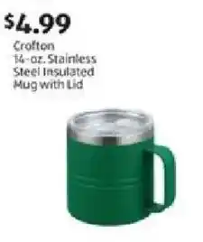 Aldi Crofton stainless steel insulated mug with lid offer