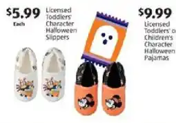 Aldi Licensed Toddlers' Character Halloween Slippers offer
