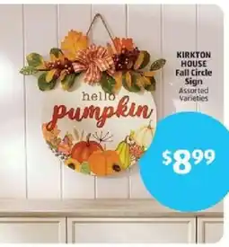 Aldi Kirkton House Fall Circle Sign offer