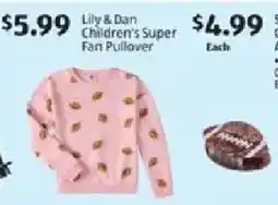Aldi Lily & Dan Children's Super Fan Pullover offer