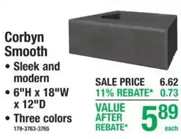 Menards Corbyn Smooth offer