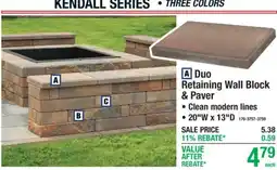Menards Duo Retaining Wall Block & Paver offer
