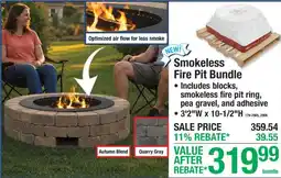 Menards Smokeless Fire Pit Bundle offer