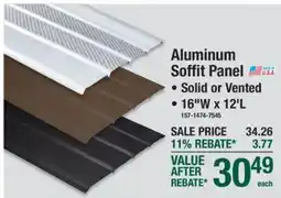 Menards Aluminum Soffit Panel offer