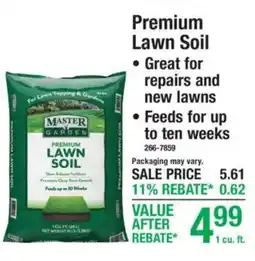 Menards Master Garden Premium Lawn Soil offer