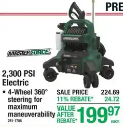 Menards Masterforce electric pressure washer offer