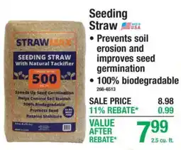 Menards Strawmax seeding straw offer