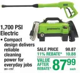 Menards Greenworks electric offer