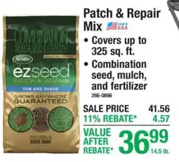 Menards Scotts ezseed patch & repair mix offer