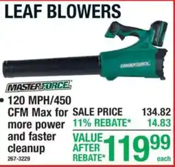 Menards Masterforce leaf blower offer