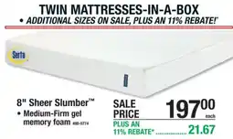 Menards Serta twin mattresses-in-a-box offer
