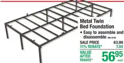 Menards Metal Twin Bed Foundation offer