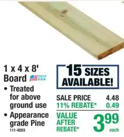 Menards 1 x 4 x 8' Board offer