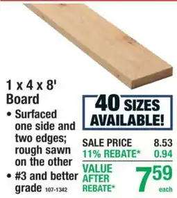 Menards 1 x 4 x 8' board offer