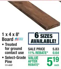 Menards Select-Grade Pine Board offer