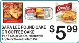 Foodland Sara Lee pound cake or coffee cake offer
