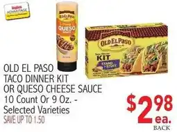 Ingles Markets Old El Paso taco dinner kit or queso cheese sauce offer