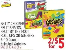 Ingles Markets Betty Crocker fruit snacks, fruit by the foot, roll ups or gushers offer