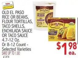 Ingles Markets Old El Paso rice or beans, flour tortillas, taco shells, enchilada sauce or taco sauce offer