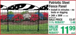 Menards Patriotic Steel Fence Panel offer