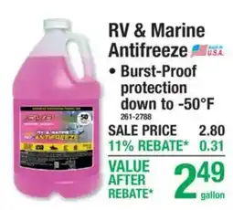 Menards Svp rv & marine antifreeze offer