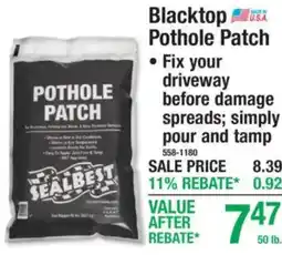 Menards Sealbest blacktop pothole patch offer