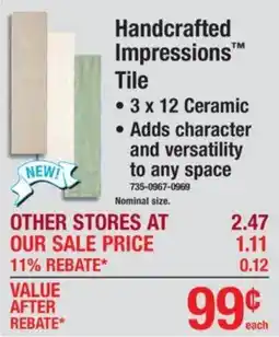 Menards Handcrafted Impressions Tile offer