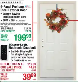Menards Mastercraft 6-panel prehung steel exterior door offer