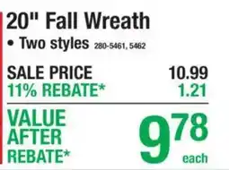 Menards Fall Wreath offer