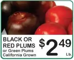 Foodland Black or red plums or green plums offer