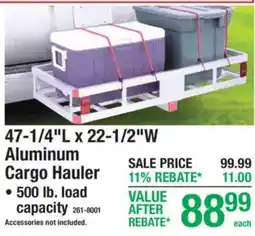 Menards Aluminum Cargo Hauler offer