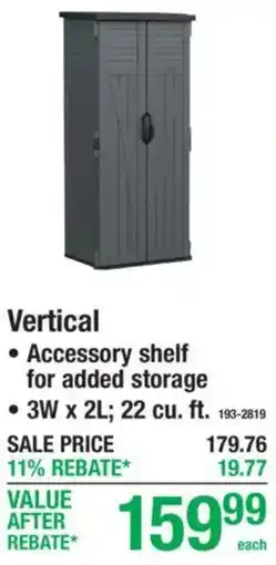 Menards Vertical Accessory Shelf offer