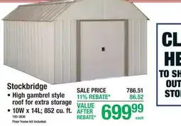 Menards Stockbridge storage shed offer