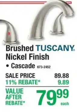 Menards Brushed Tuscany Nickel Finish offer