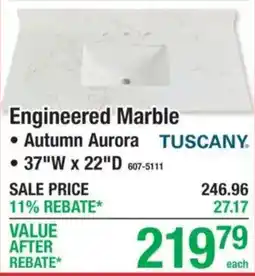 Menards Engineered marble offer