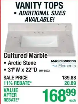 Menards Cultured marble offer
