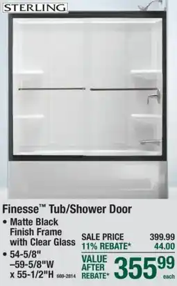 Menards Sterling Finesse Tub/Shower Door offer