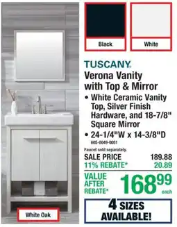 Menards Tuscany verona vanity with top & mirror offer