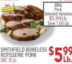 Ingles Markets Smithfield boneless rotisserie pork offer