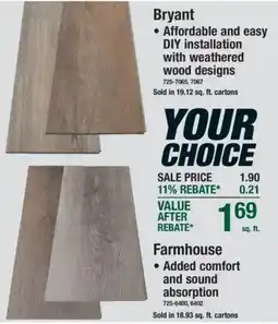 Menards Bryant your choice offer