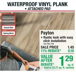 Menards Payton waterproof vinyl plank offer