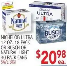 Ingles Markets Michelob Ultra or Busch or Natural Light offer