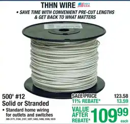 Menards Thhn wire offer