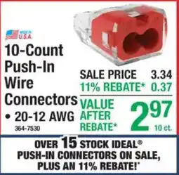 Menards Stock Ideal push-in connectors offer