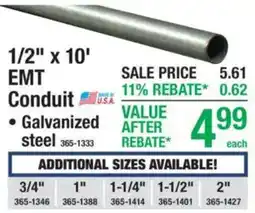 Menards Emt Conduit offer