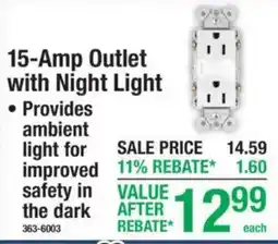 Menards 15-Amp Outlet with Night Light offer