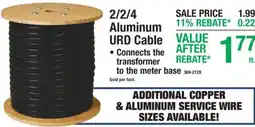 Menards Aluminum URD Cable offer