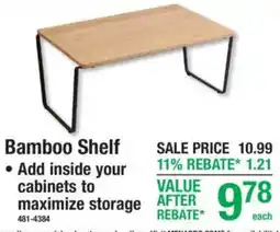 Menards Bamboo Shelf offer