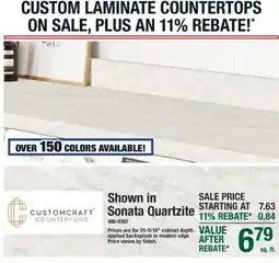 Menards Customcraft countertops offer
