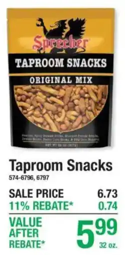 Menards Sprecher taproom snacks original mix offer